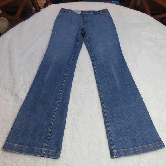Banana Republic Women's Flare Leg Stretch Denim Size 2 Low Rise Medium Wash - Picture 1 of 7